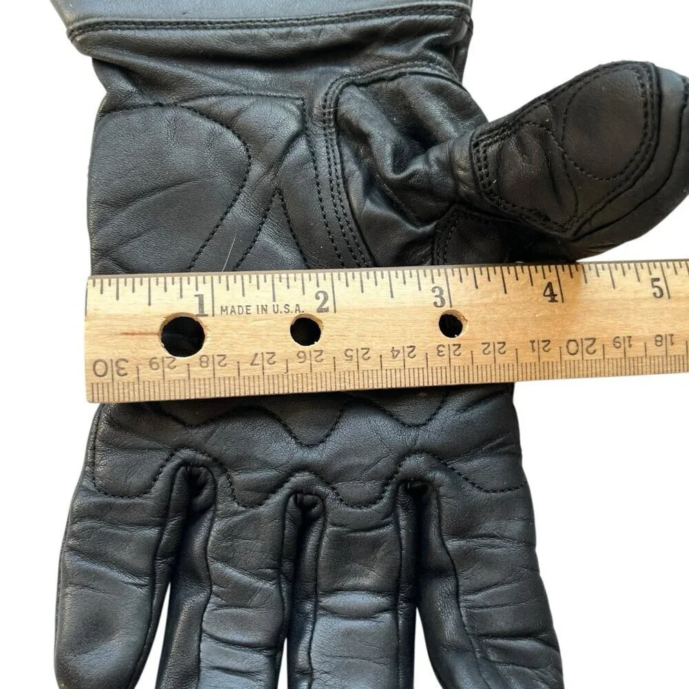 Harley Davidson Womens Motorcycle Gauntlet Black Leather Gloves Size Large Moto